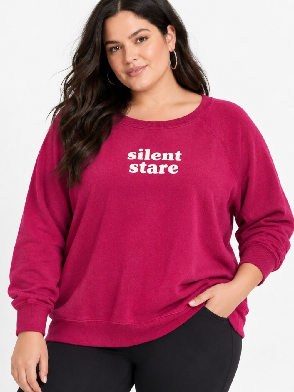 💗 Torrid “Silent Stare” Graphic Sweatshirt Berry Pink Size 0